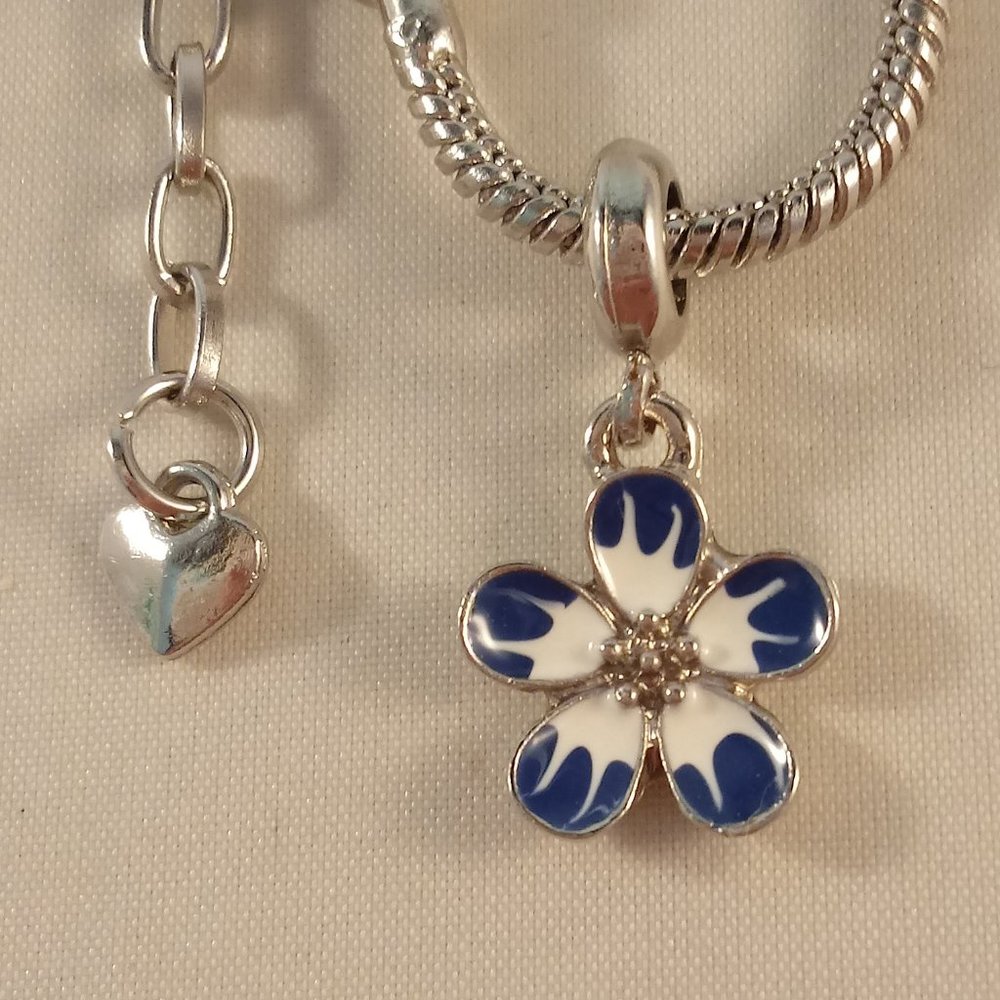 Silver Screw on Charm Bracelet Hypoallergenic